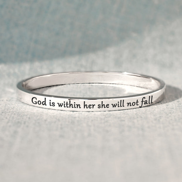 She Will Not Fall Mantra Bangle