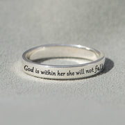 She Will Not Fall Mantra Ring