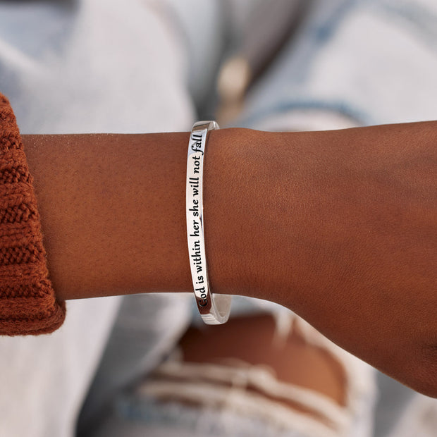 She Will Not Fall Mantra Bangle