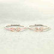 Best Bi♥ches Forever Pinky Promise Matching Infinity Band Ring Set