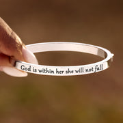 She Will Not Fall Mantra Bangle