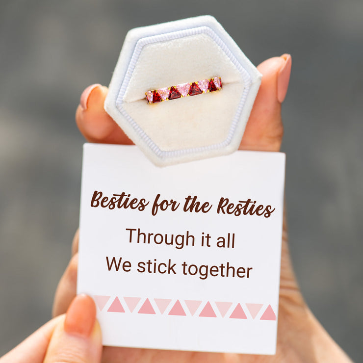 Besties For The Resties Triangle Birthstone Ring Band