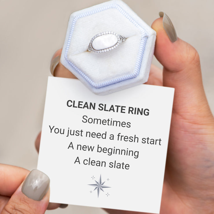 Fresh Start Clean Slate Pavé Rim Oval Ring