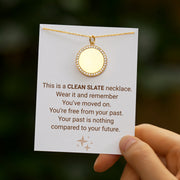 Clean Slate Pavé Rim Disc Necklace