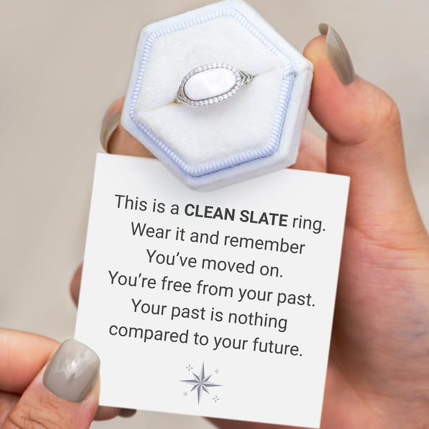 Clean Slate Pavé Rim Oval Ring