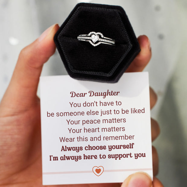 Dear Daughter Layered Heart Ring