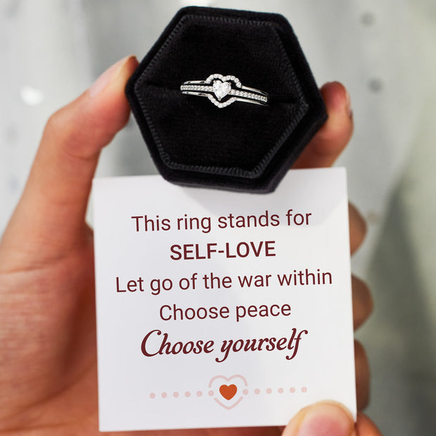Choose Yourself Layered Heart Ring