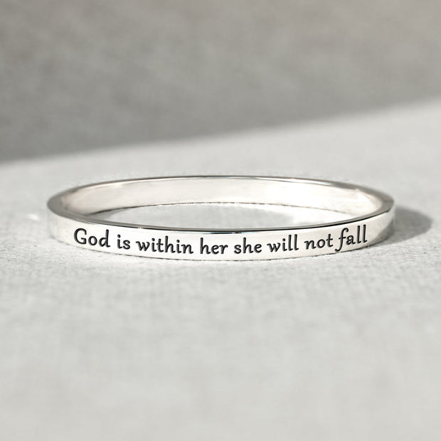 She Will Not Fall Mantra Bangle