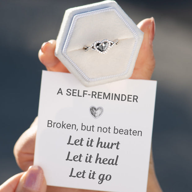 Let It Dual Teardrop Heart Ring