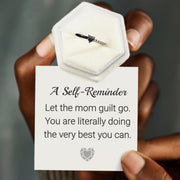 Let The Mom Guilt Go Black Heart-Cut Half Enamel Ring