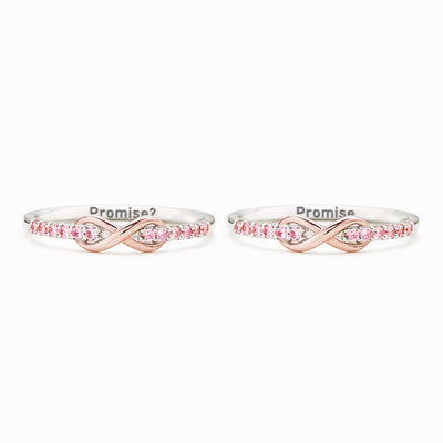 Best Bi♥ches Forever Pinky Promise Matching Infinity Band Ring Set