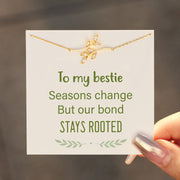 To My Bestie Dainty Parallel Leaves Bracelet