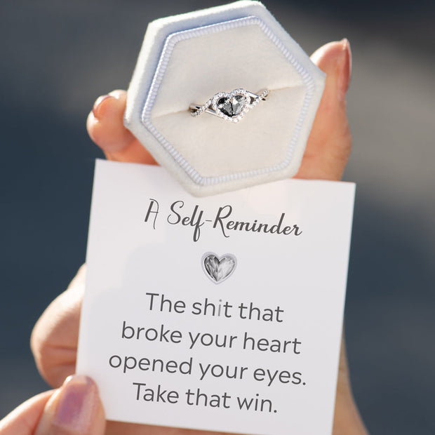 Take That Win Dual Teardrop Birthstone Heart Ring