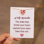 Take That Win Broken Pieces Pink Heart-Shaped Necklace