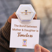 Mother & Daughter Hourglass Double Birthstone Ring