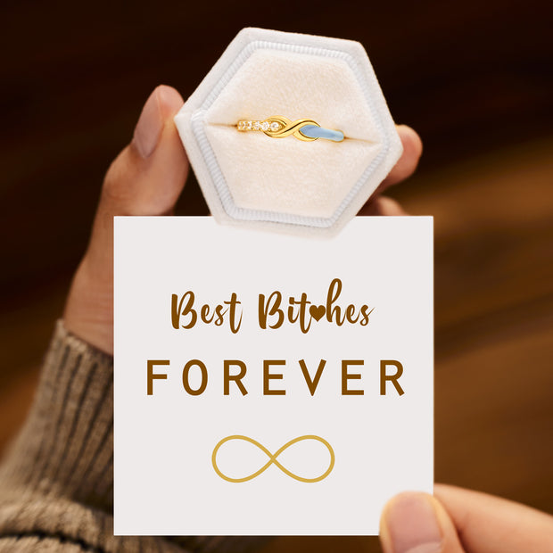 Best Bi♥︎ches Forever Matching Half Enamel Infinity Rings