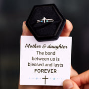 Mother And Daughter Double Gem Cross Ring - Mother's Day Gift