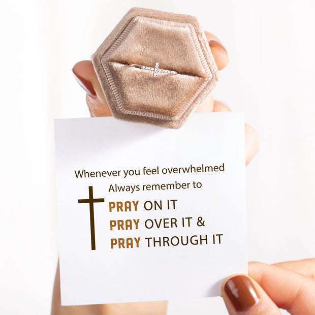 Christianity Cross Ring - Pray Through It 