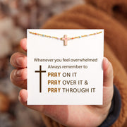 Pray On It Enamel Cross Bracelet